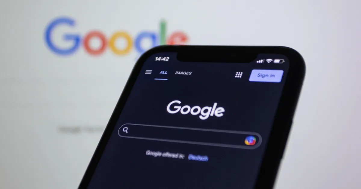 Smartphone showing Google Search, where customers find your Google Business Profile